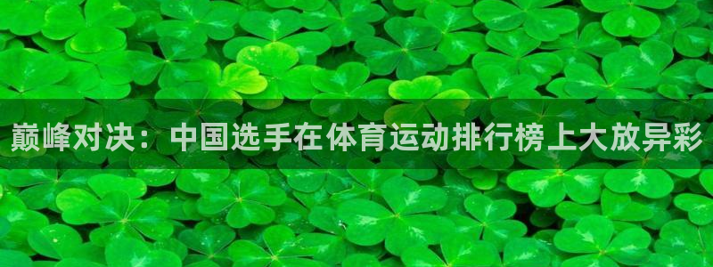 海南凯发官网下载发展怎么样:巅峰对决:中国选手在体育运动排行